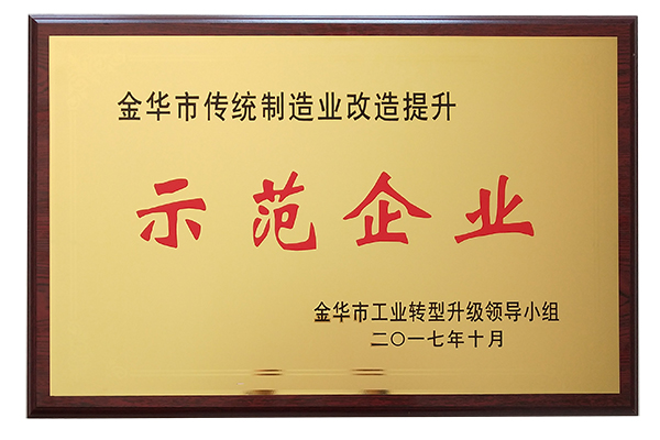 2017年金華市傳統製造業改造提升示範企業